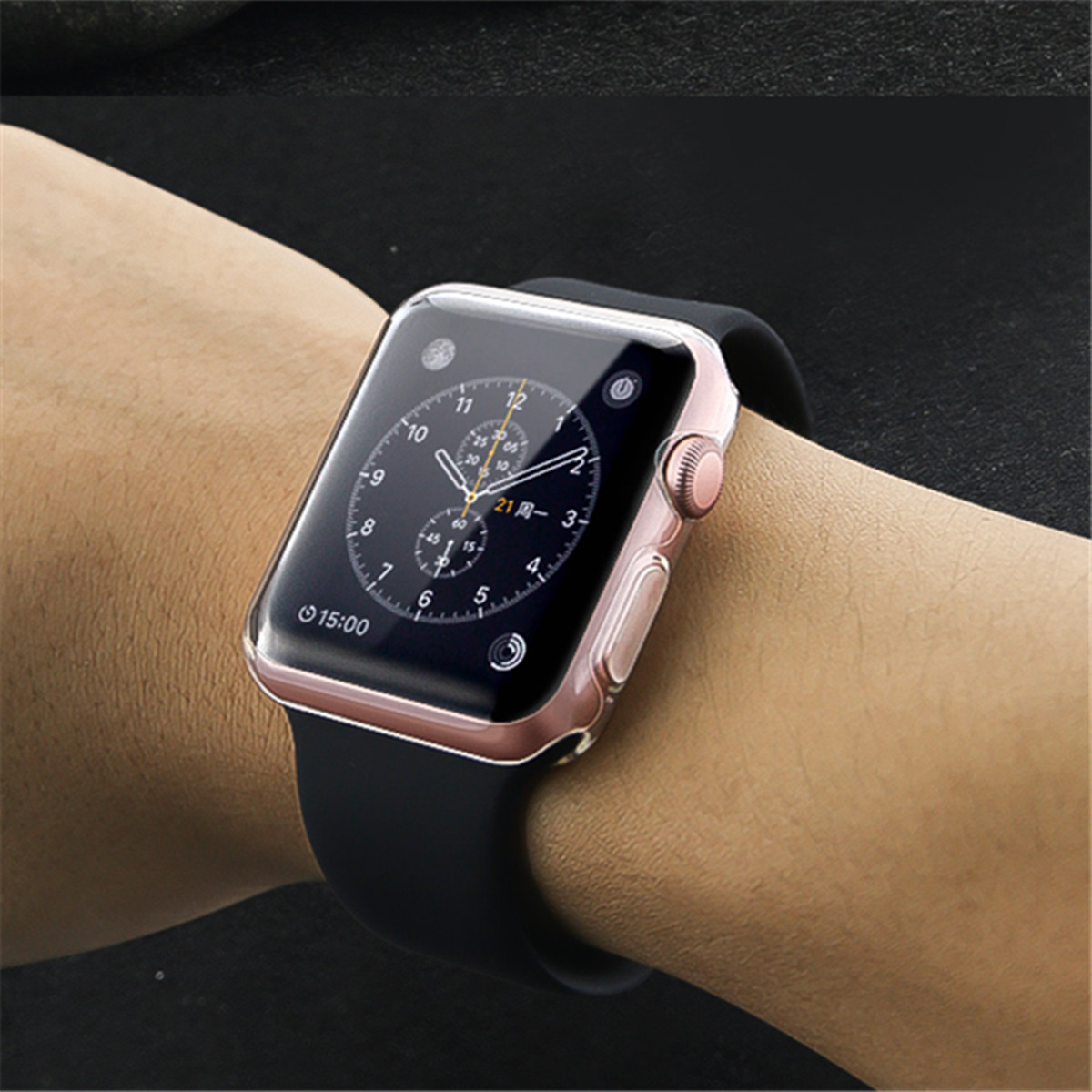 Transparent-Clear-Slim-Hard-Snap-On-Case-Cover-Screen-Protector-For-3842mm-Apple-Watch-Series-2-1132676-5